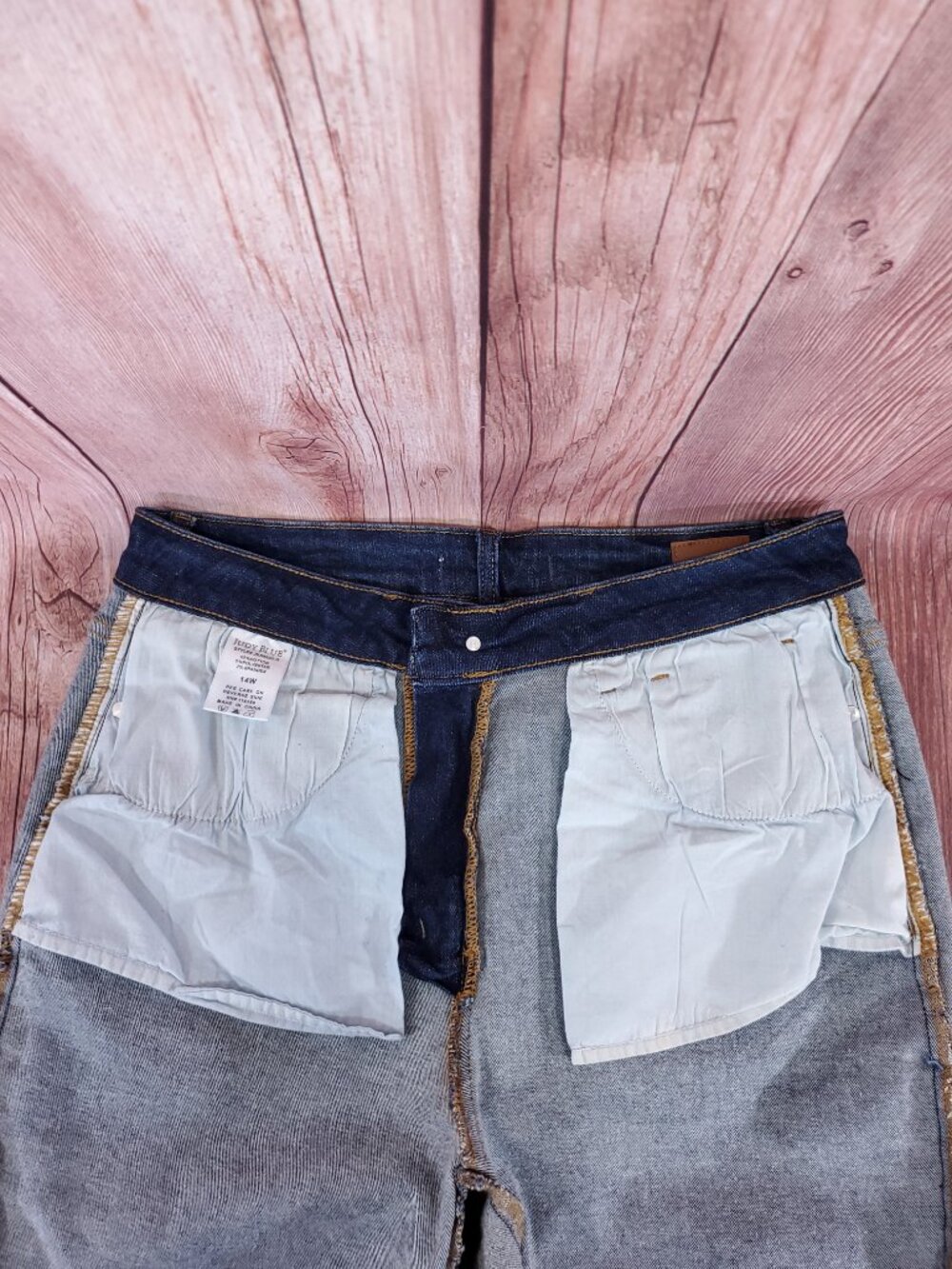 Judy Blue Womens 14W Slim Bootcut Jeans High Rise Distressed Side Slit Stretch - Picture 8 of 16
